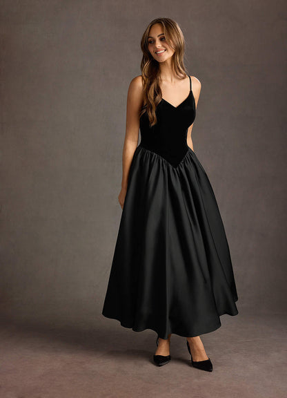 Pandora Black Dropped Waist Maxi Dress  Dress