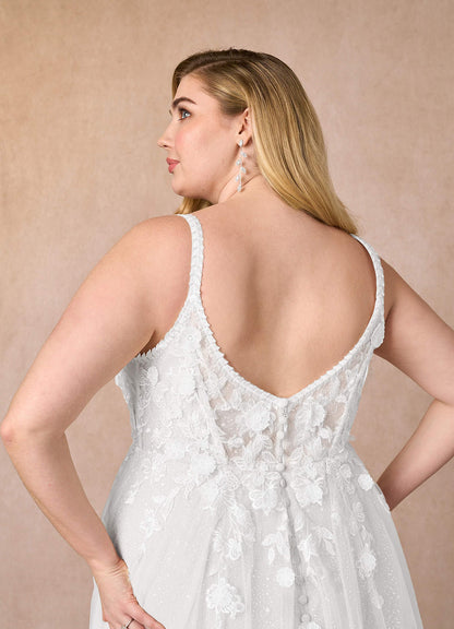 Diamond White A-Line Scoop Tulle Dress