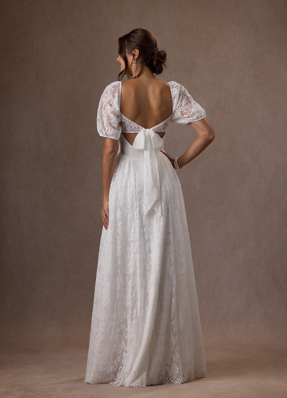 Diamond White A-Line Sweetheart Neckline Lace Dress