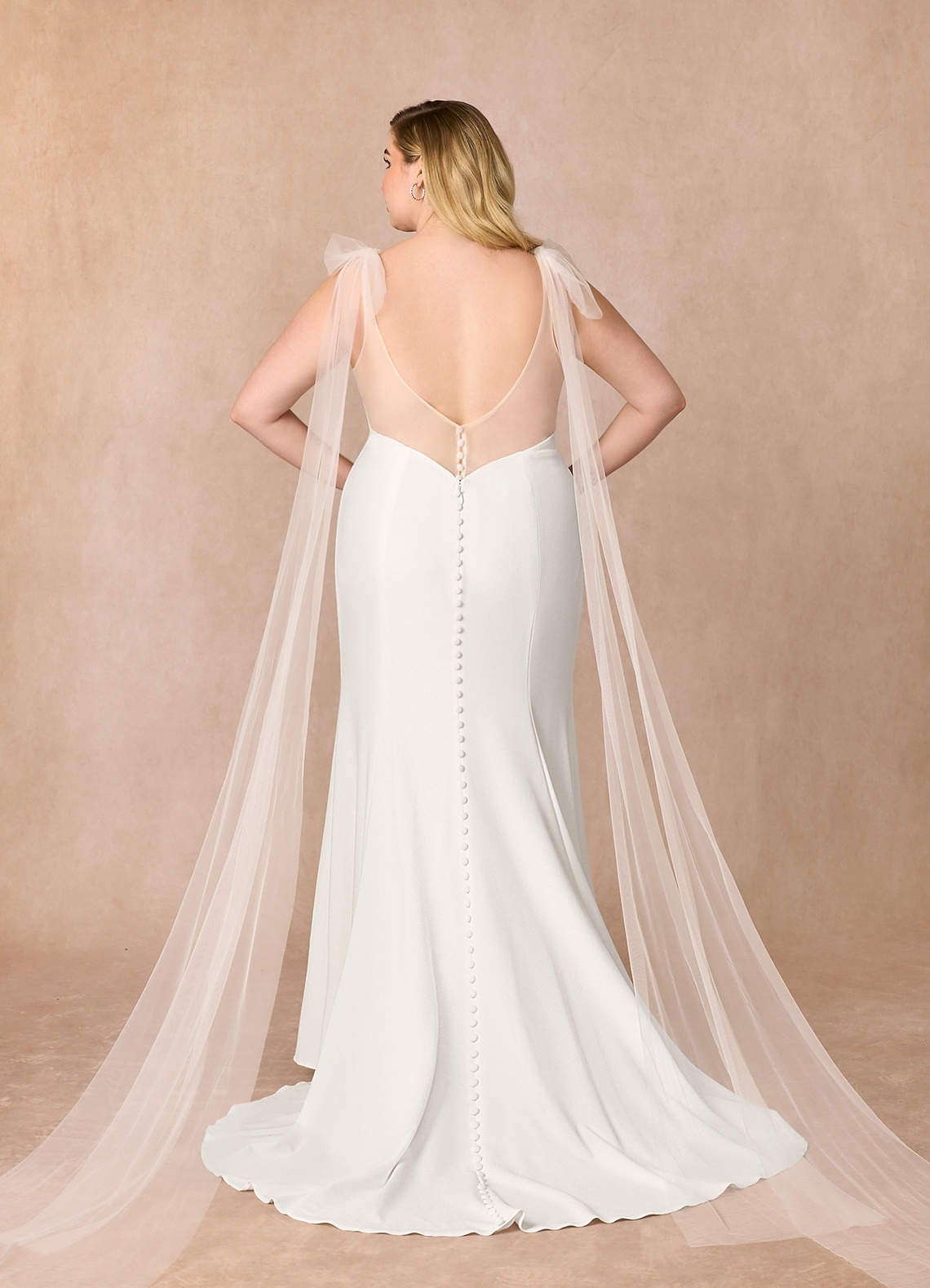 Diamond White Mermaid Stretch Crepe Dress