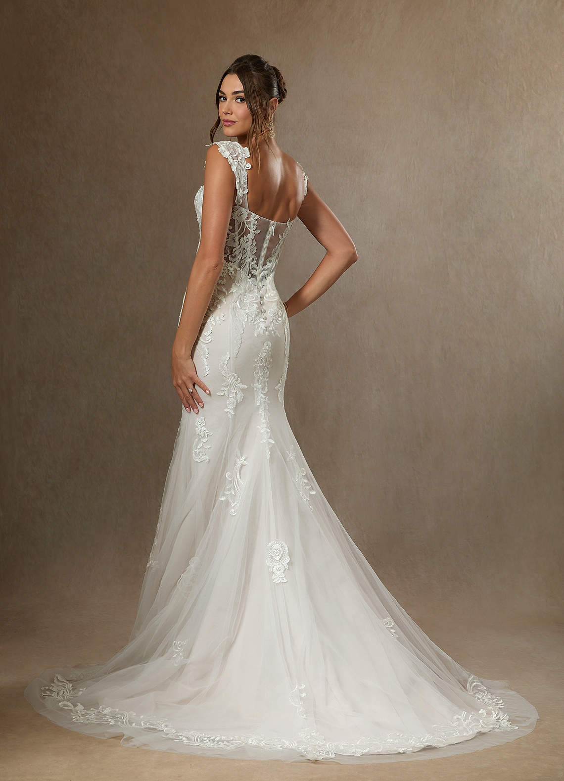 Diamond White Mermaid Sequins Satin Dress