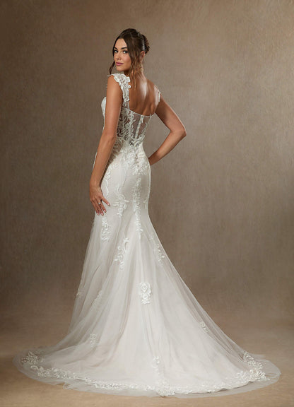 Diamond White Mermaid Sequins Satin Dress