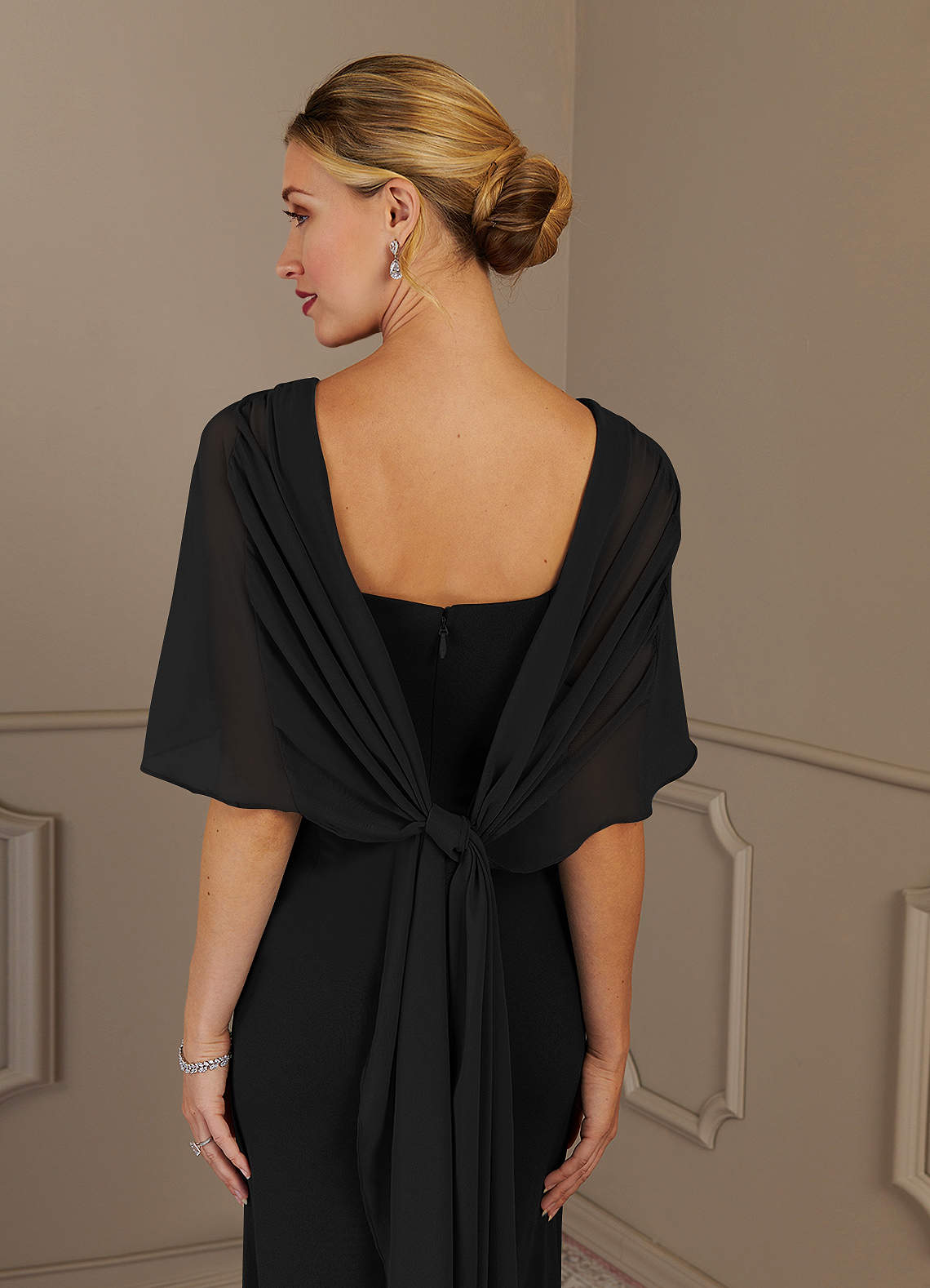 Black Sheath Scoop Stretch Crepe Dress