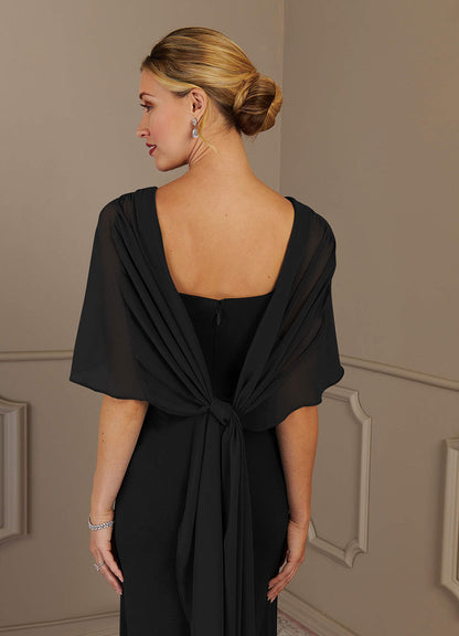 Black Sheath Scoop Stretch Crepe Dress
