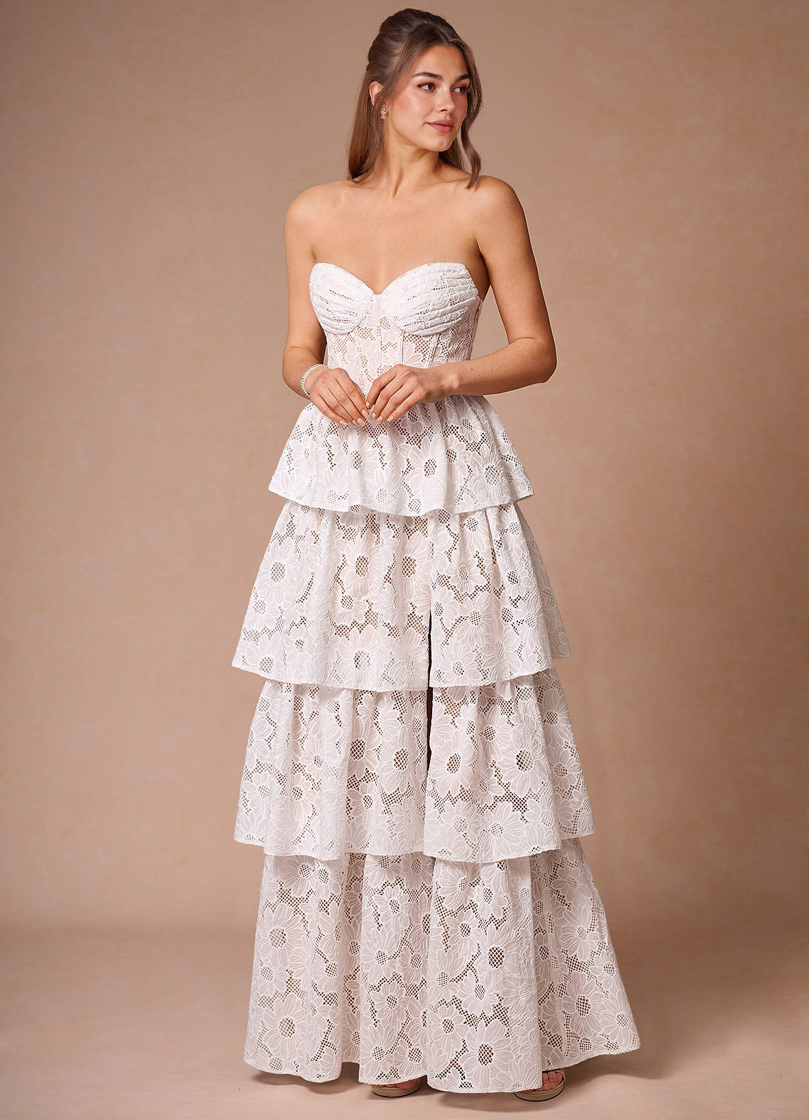 Galadriel White Lace Layered Dress  Dress