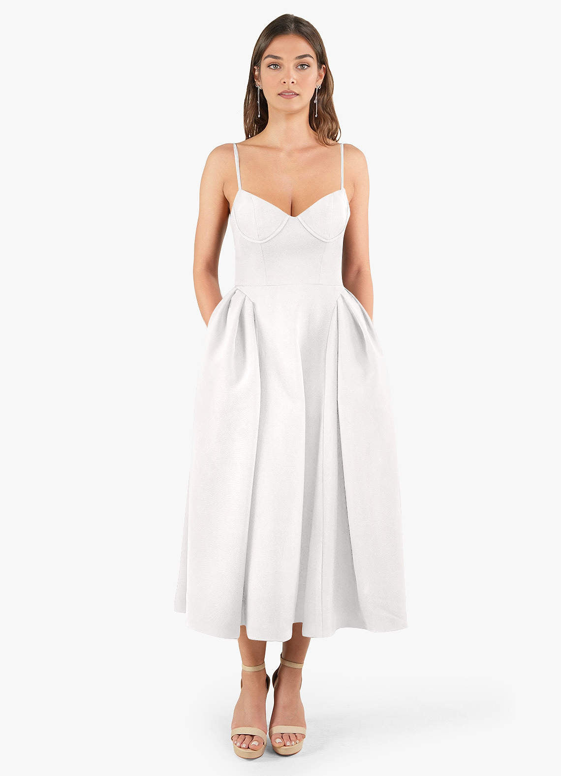 Doris White Strappy Midi Dress  Dress