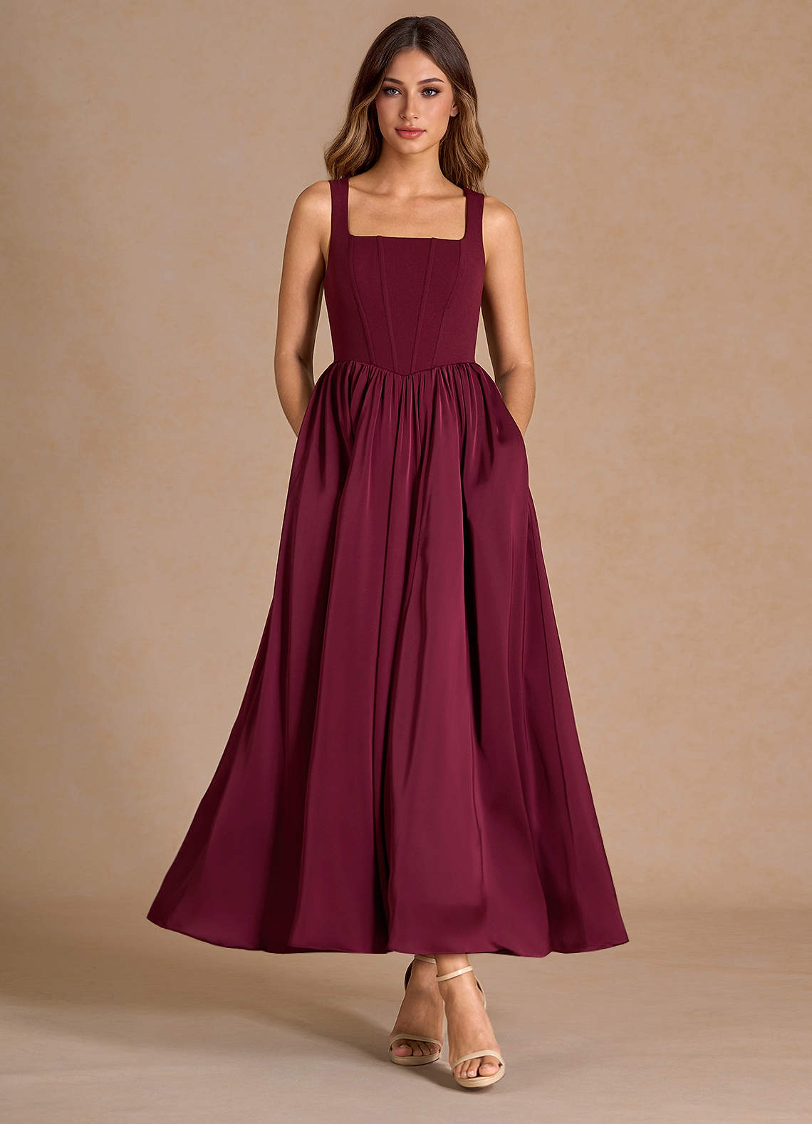 Cate Wine Maxi Dress  Dress