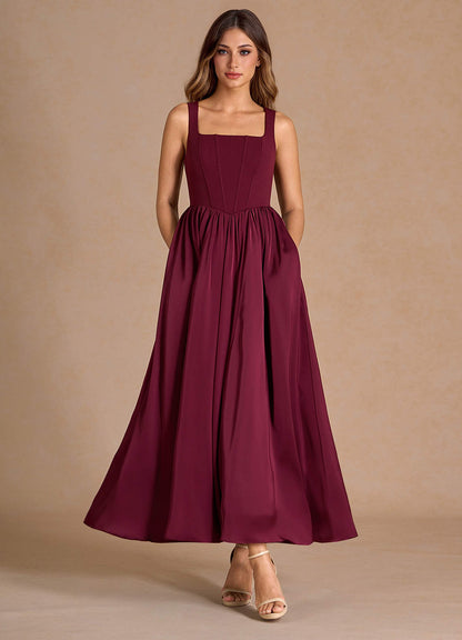 Cate Wine Maxi Dress  Dress