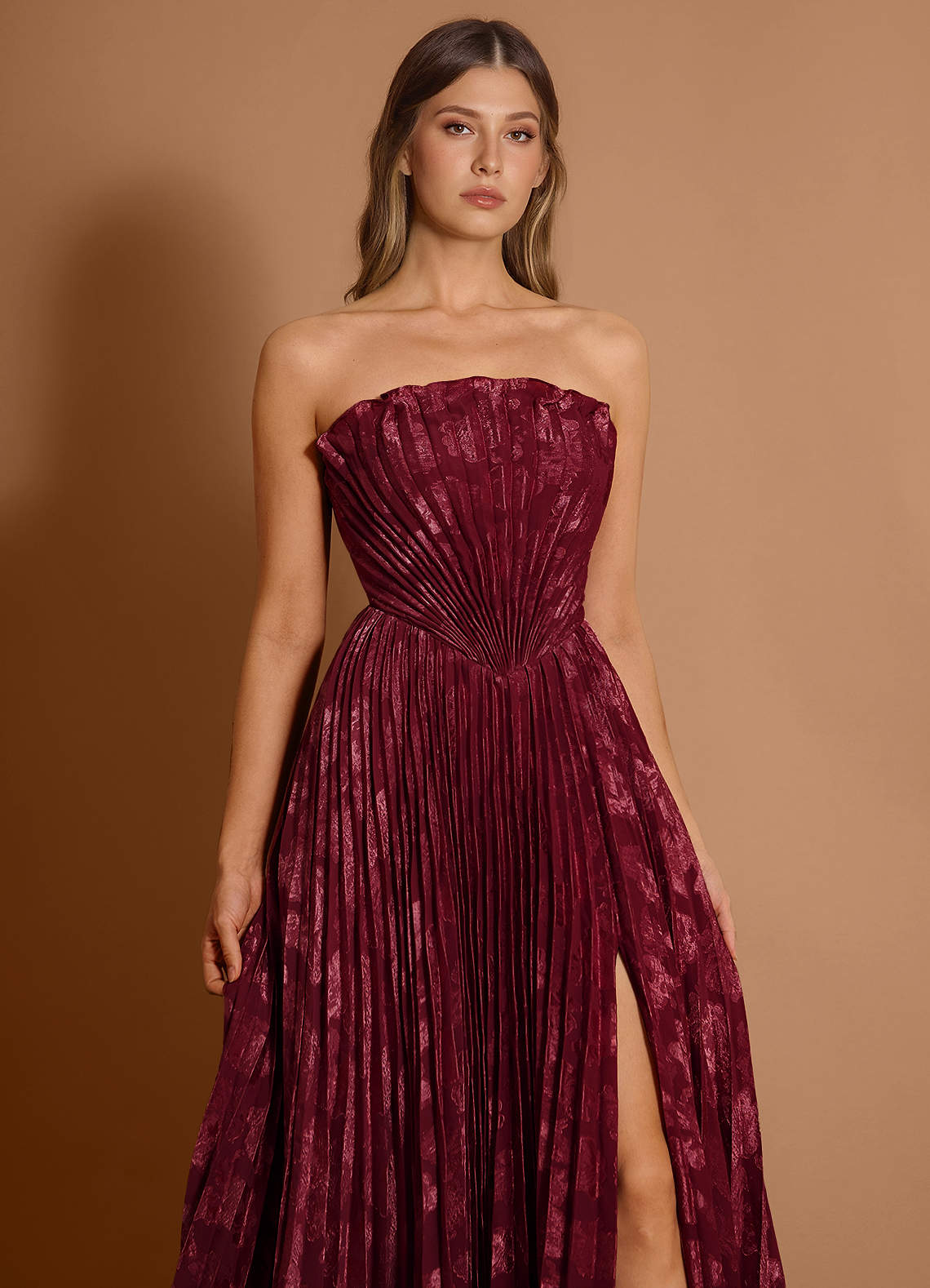 Audrina Wine Maxi Dress