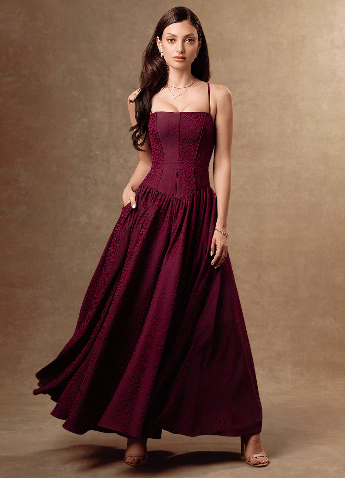 Alice Maroon Maxi Dress  Dress