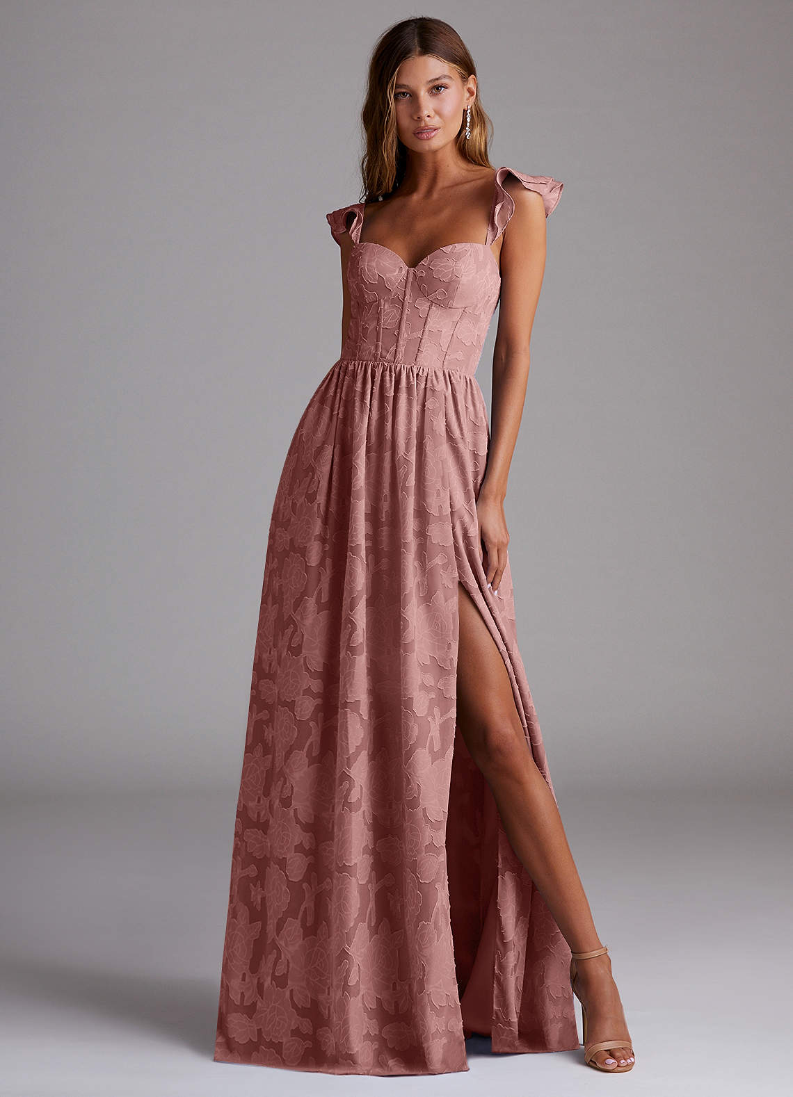 Candice Light Pink Corset Maxi Dress