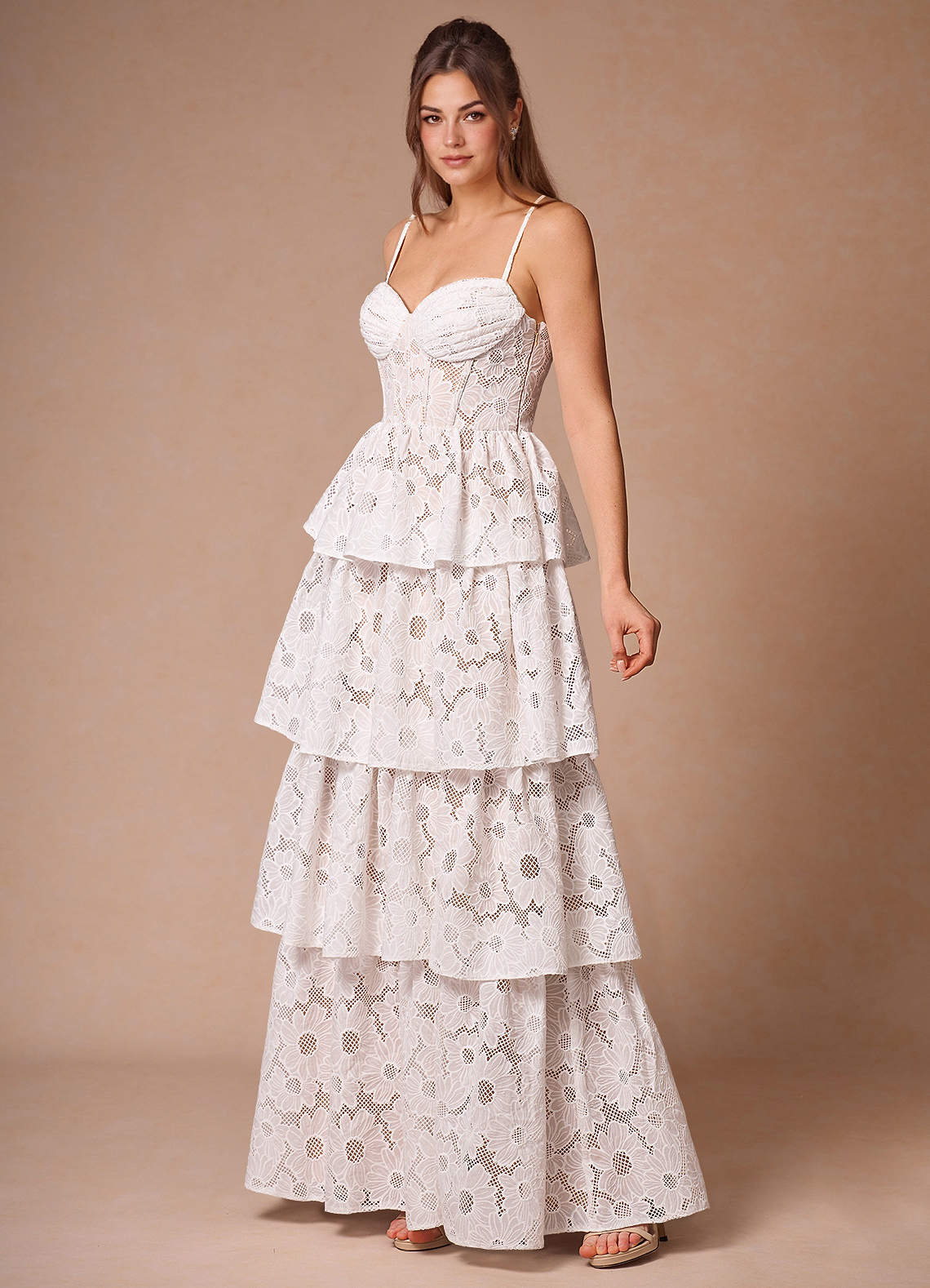 Galadriel White Lace Layered Dress  Dress