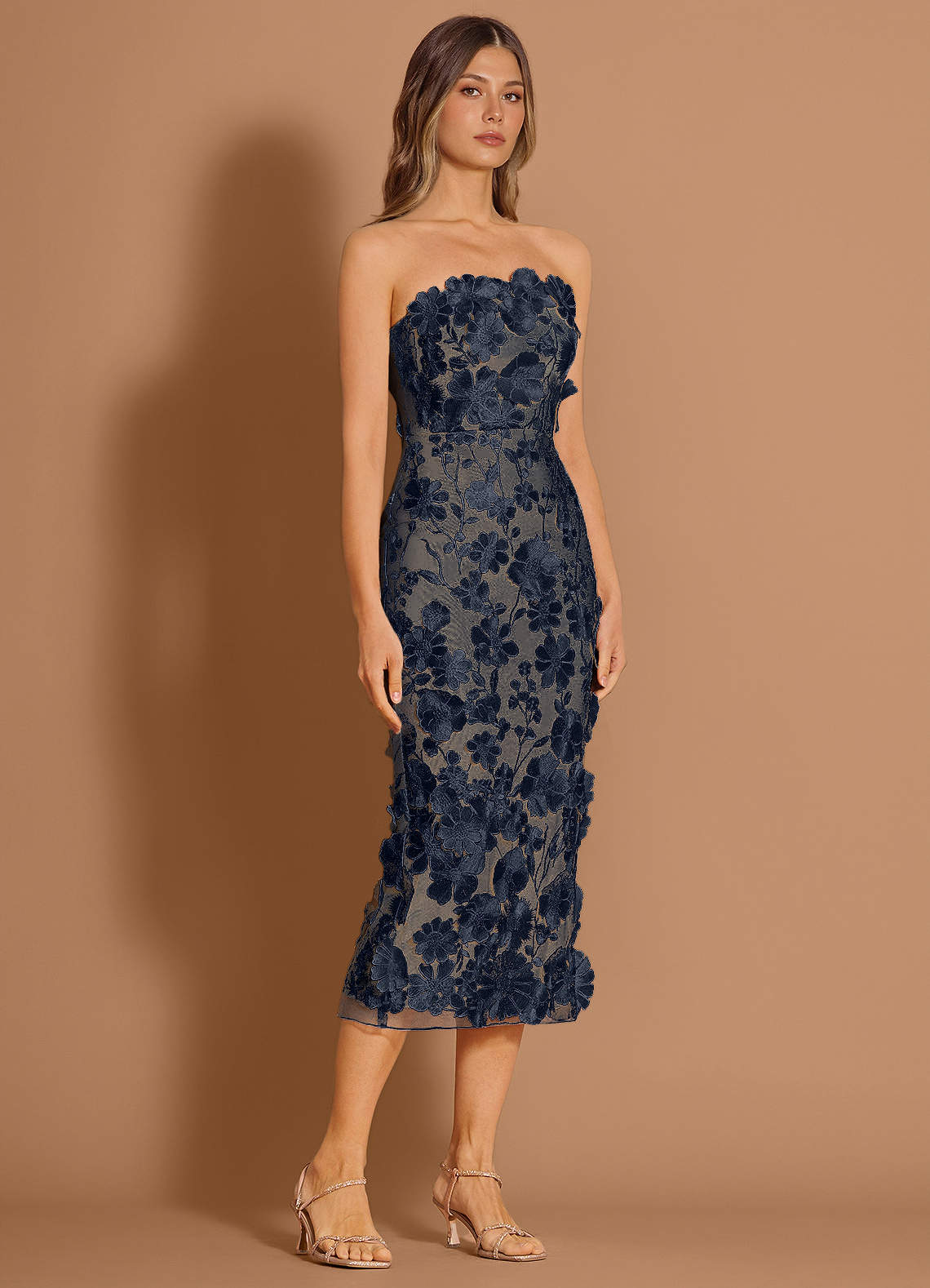 Della Navy Midi Dress