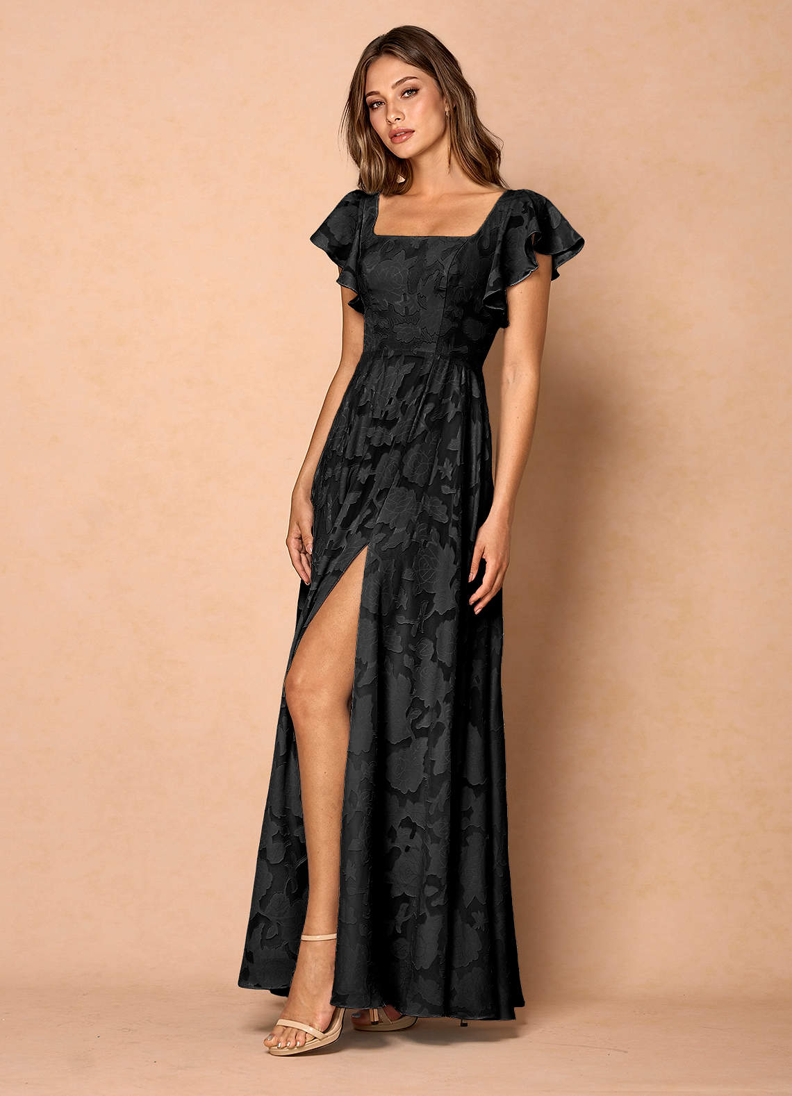 Anna Black Ruffled Maxi Dress  Dress
