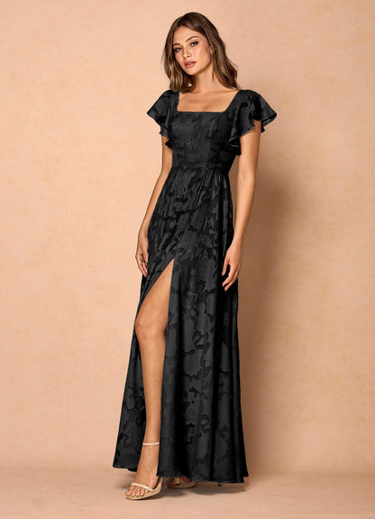 Anna Black Ruffled Maxi Dress  Dress