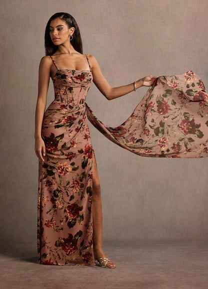 Aurra Mauve Multi Maxi Dress  Dress