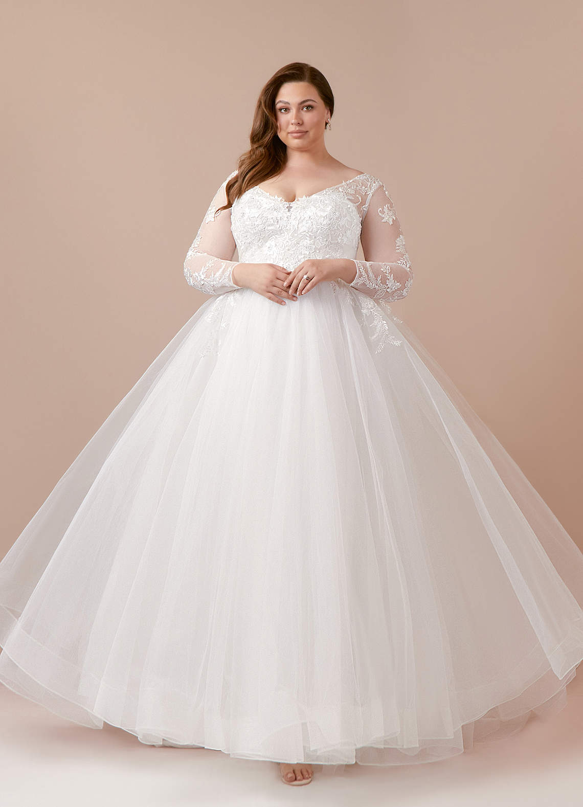 Diamond White A-Line Sequins Tulle Dress