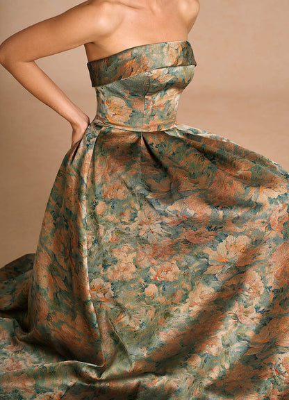 Céleste Vintage Teal Maxi Dress  Dress