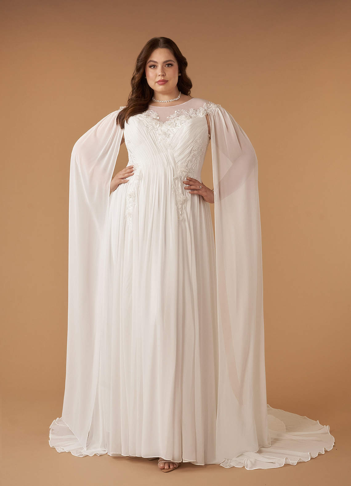 Diamond White A-Line Scoop Chiffon Dress