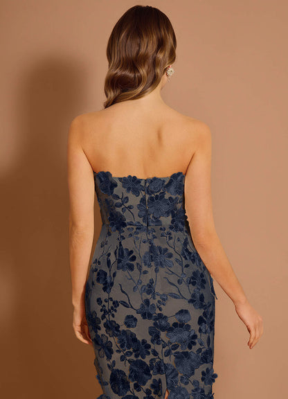 Della Navy Midi Dress