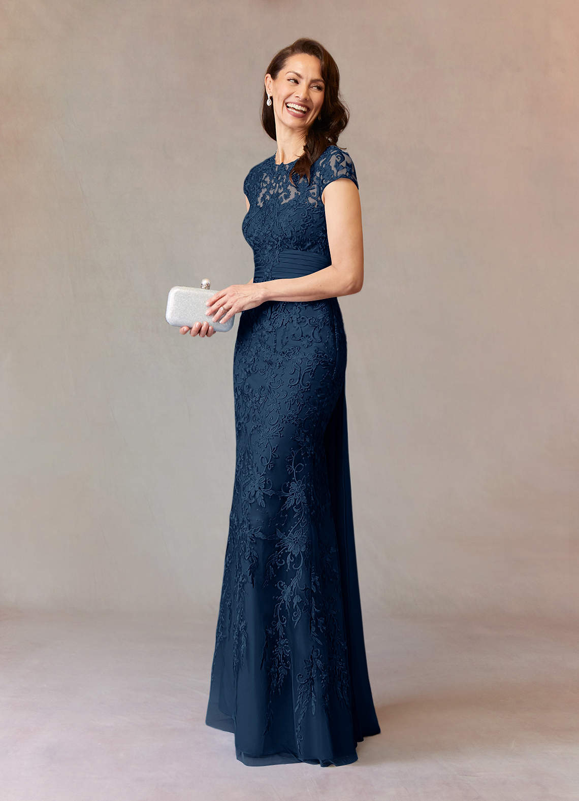 Dark Navy Mermaid Lace Dress