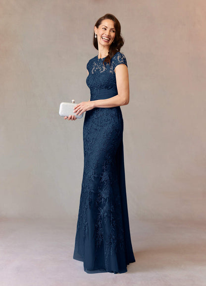 Dark Navy Mermaid Lace Dress