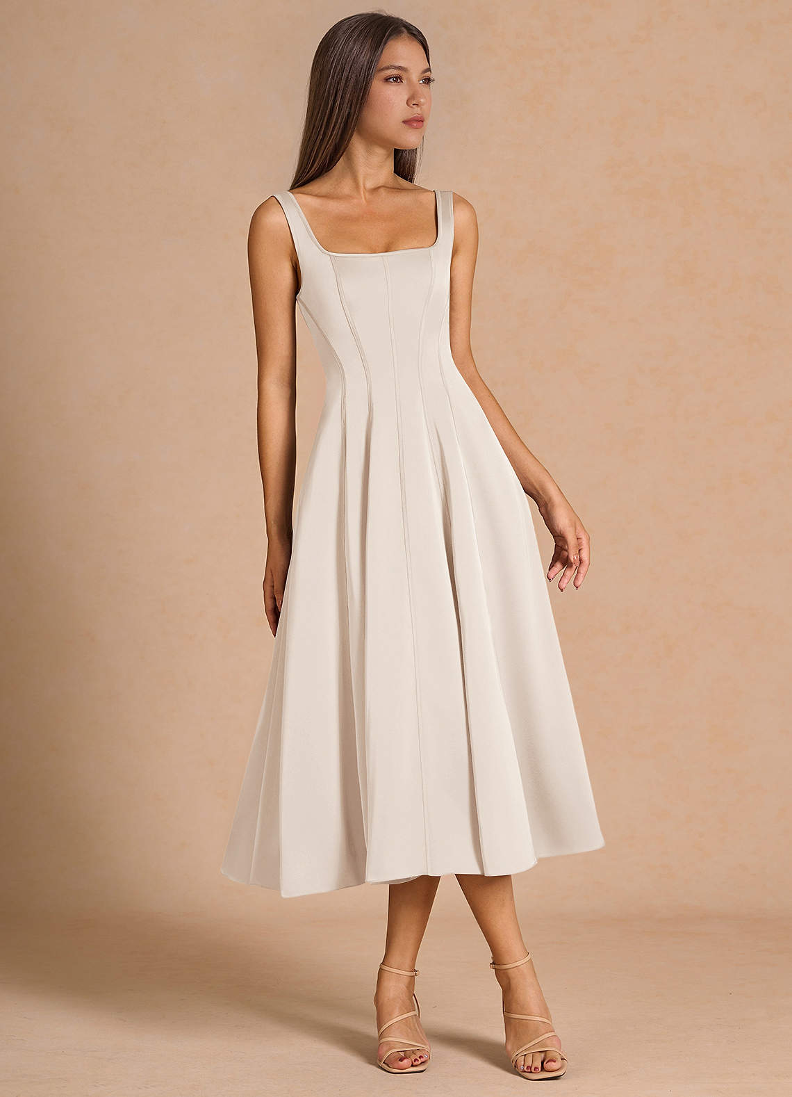 Nolia Cream Midi Dress  Dress