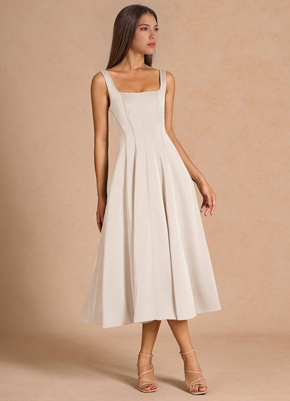 Nolia Cream Midi Dress  Dress