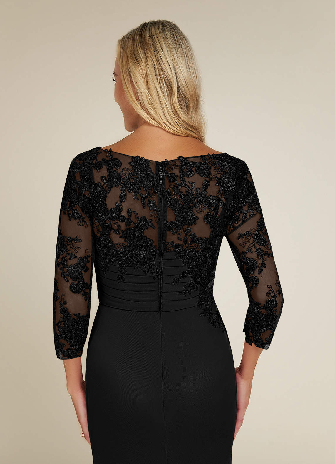 Black Sheath Scoop Lace Lace Dress