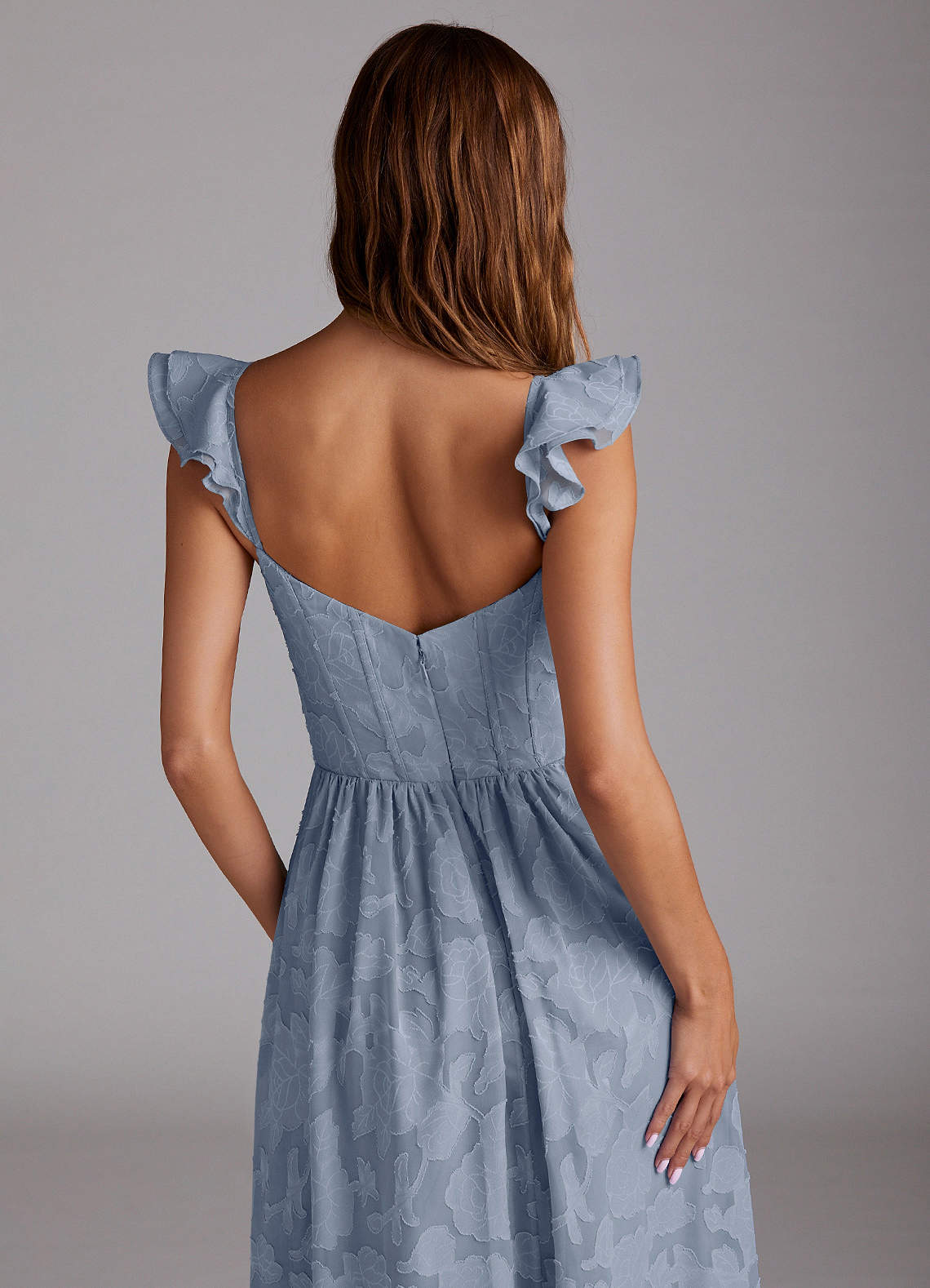 Denisse Powder Blue Corset Maxi Dress