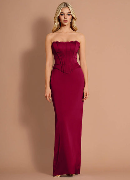 Roswyn Merlot Two-Piece Dress