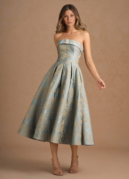 Cecilia Vintage Blue Midi Dress