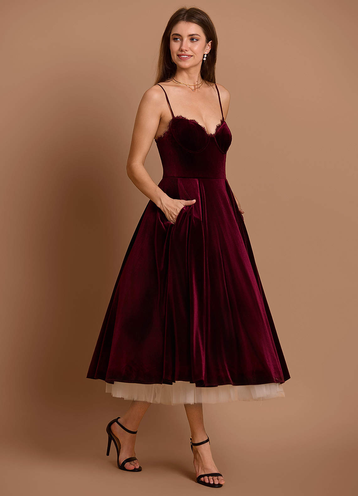 Gracyn Wine Two Piece Dress
