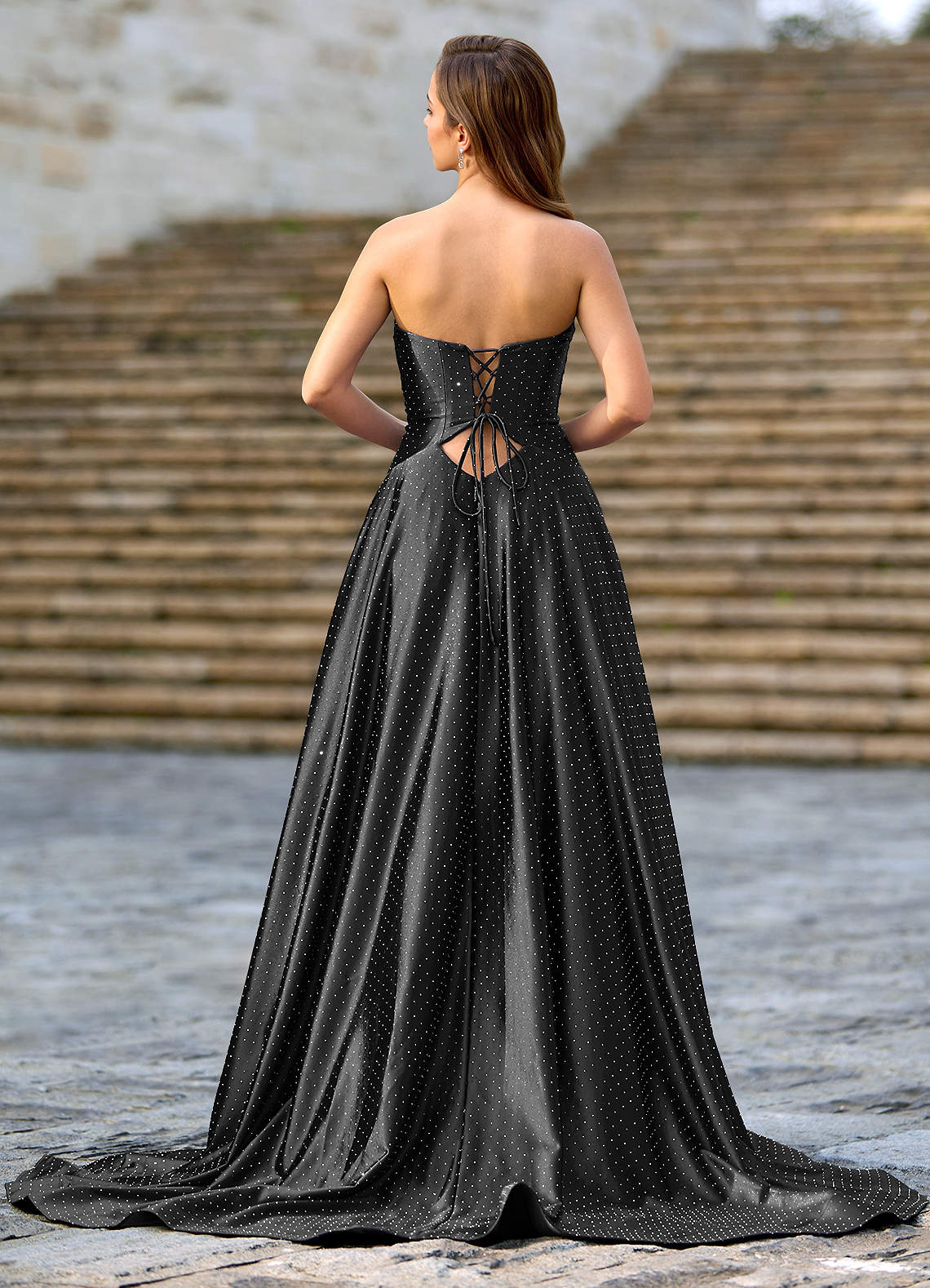Ione Black A-Line Prom Dress