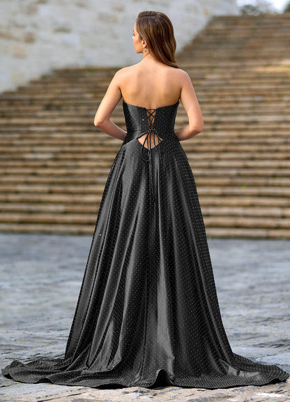Ione Black A-Line Prom Dress