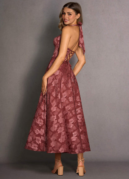 Isabeau Vintage Rose Midi Dress  Dress