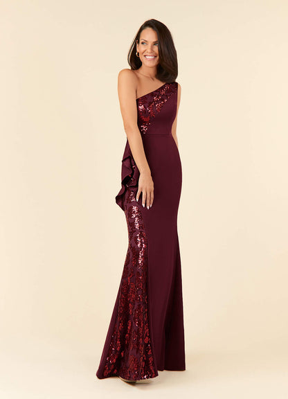 Cabernet Mermaid Sequins Lace Dress