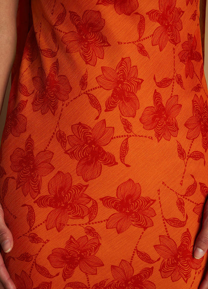 Aisha Tangerine Maxi Dress
