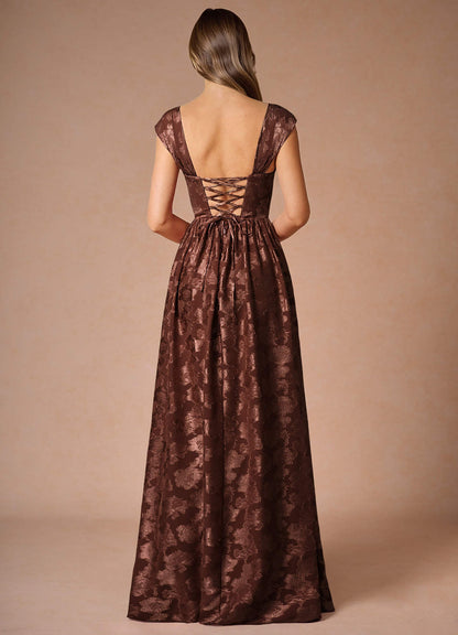 Hazel Mocha Coco Pleated Maxi Dress  Dress