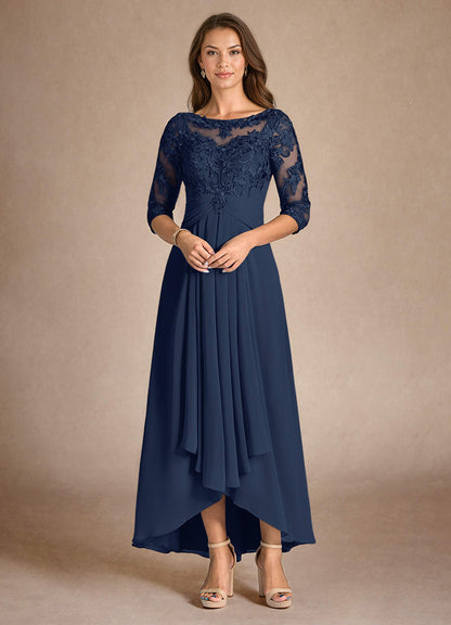 Dark Navy A-Line Lace Dress