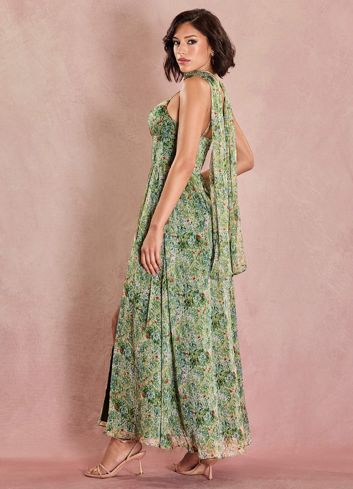 Lolla Green Floral Maxi Dress  Dress