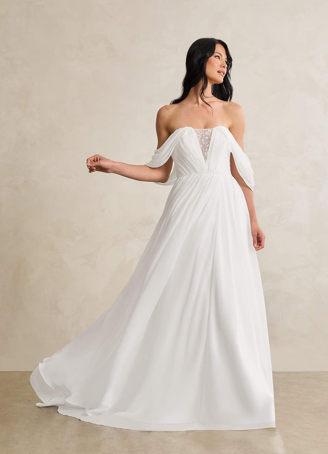 Diamond White A-Line Sweetheart Sequins Chiffon Dress