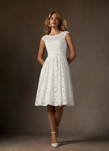 Diamond White A-Line Lace Dress