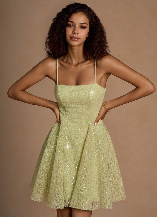 Xenia Dusty Green Sequin Mini Dress  Dress