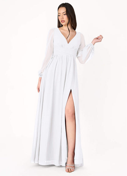 Kelly White Long Sleeve Maxi Dress  Dress