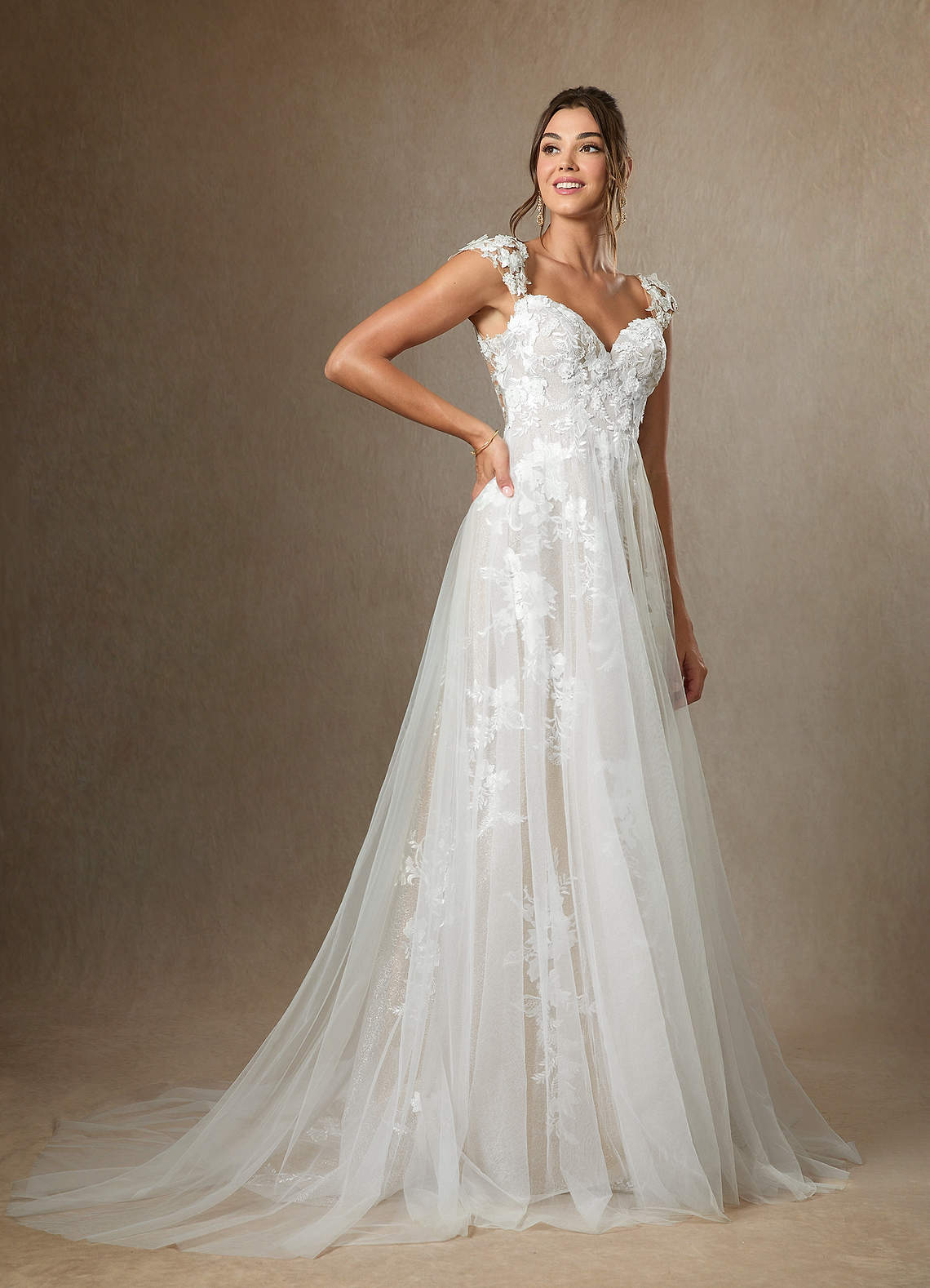 Diamond White A-Line Sweetheart Sequins Tulle Dress