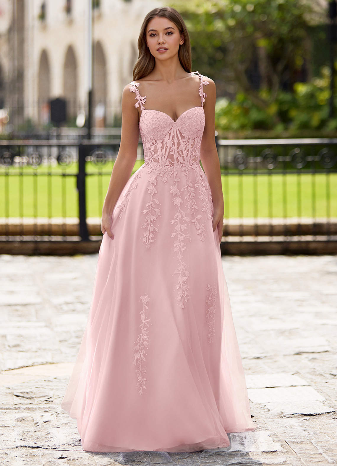 Dreamscape Blushing Pink A-Line Prom Dress  Dress