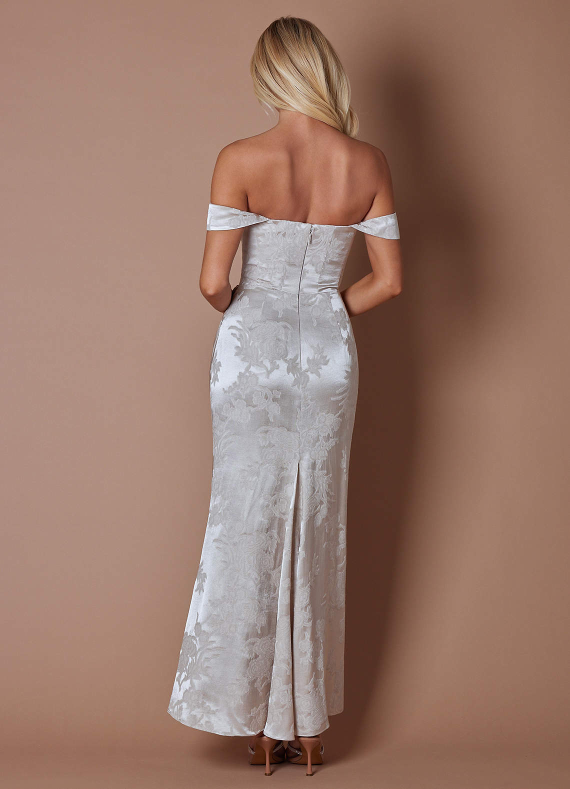 Pheobe Platinum Gray Maxi Dress