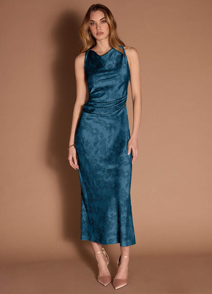 Gelina Navy Black Maxi Dress