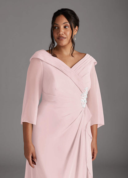 Blushing Pink A-Line Chiffon Dress